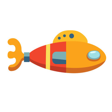 recommend clip art: Cute submarine vector illustration, cartoon submarine clip art, underwater ship clipart image, undersea vehicle concept