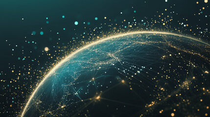 background Innovation network points Earth's surface wave background Abstract digital wave background information technology background The background is the background. gradient wave digital wave ban