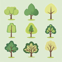 Fototapeta premium set of trees vector