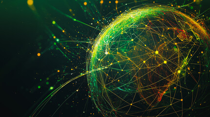 Obraz premium background Innovation network points Earth's surface wave background Abstract digital wave background information technology background The background is the background. gradient wave digital wave ban