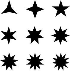 Obraz premium Illustration vector graphic set of stars on transparent background.