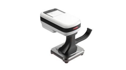 Laser scanner reader for barcode isolated on white background