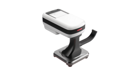 Laser scanner reader for barcode isolated on white background