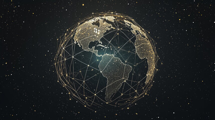 Naklejka premium background Innovation network points Earth's surface wave background Abstract digital wave background information technology background The background is the background. gradient wave digital wave ban