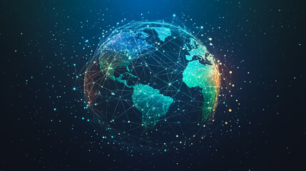 background Innovation network points Earth's surface wave background Abstract digital wave background information technology background The background is the background. gradient wave digital wave ban