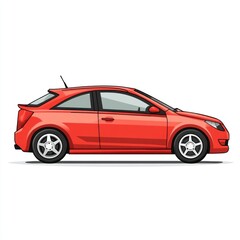 Red Hatchback Car Illustration