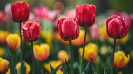 Fototapeta premium Vibrant Tulips in Bloom