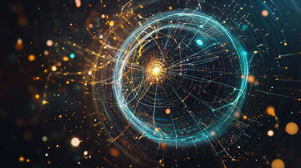 background Innovation network points Earth's surface wave background Abstract digital wave background information technology background The background is the background. gradient wave digital wave ban