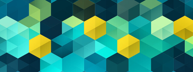 Obraz premium Intricate Geometric Pattern In Green And Yellow Tones