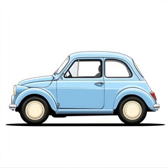 Blue Vintage Car Illustration