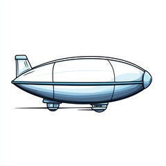 Obraz premium Cartoon Illustration of a Blimp with Wheels