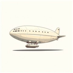 Fototapeta premium Illustration of a White Airship with Windows
