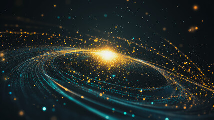 Obraz premium background Innovation network points Earth's surface wave background Abstract digital wave background information technology background The background is the background. gradient wave digital wave ban
