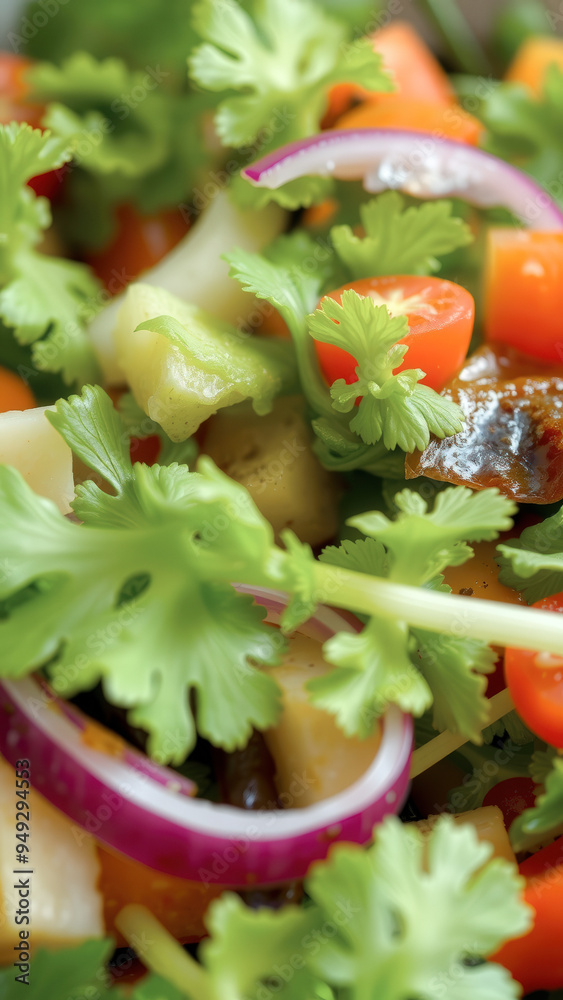 Canvas Prints Fresh Salad with Tomatoes, Red Onion, and Parsley