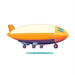 Orange and White Cartoon Air Plane Illustration