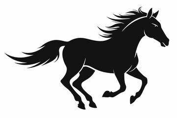 silhouette of running horse, horse silhouette vector
