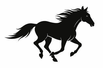 Horse Silhouette Svg, Horse Running vector