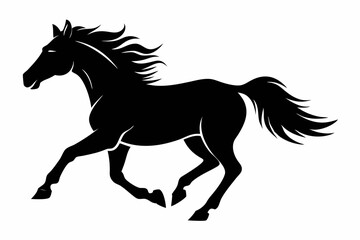 silhouette of running horse, horse silhouette vector