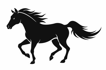 Horse Silhouette Svg, Horse Running vector