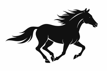 Horse Silhouette Svg, Horse Running vector