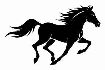 Horse Silhouette Svg, Horse Running vector