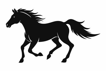 Horse Silhouette Svg, Horse Running vector