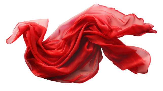 Red scarf isolated on white background