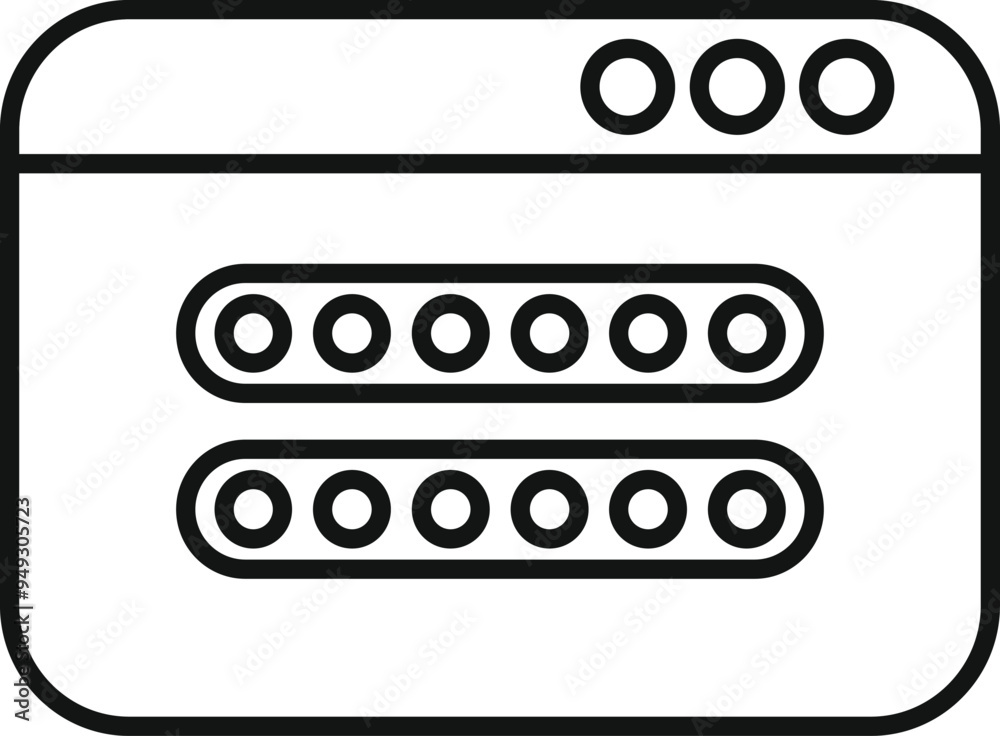 Poster simple vector showing a web page with a hidden password, emphasizing the concept of online security
