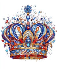 Fototapeta premium A colorful crown adorned with jewels and decorative elements.