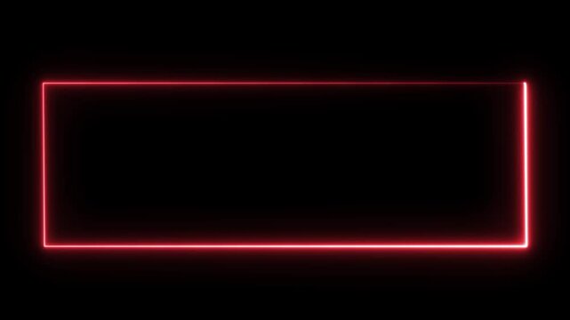 abstract glowing neon rectangle frame animation background 4k, Abstract neon rectangle frame animation black background.
Neon glowing frame background. Lasers are red. repetitive motion animation.