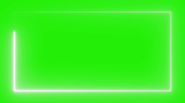 Neon abstract rectangle shape line animation. abstract glowing neon rectangle frame animation green screen.
Abstract glowing square neon line rectangle frame beautiful motion.