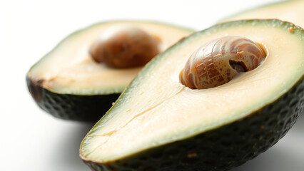 Close-up of a Ripe Avocado Halved