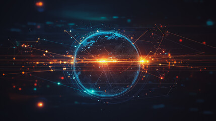 Fototapeta premium background Innovation network points Earth's surface wave background Abstract digital wave background information technology background The background is the background. gradient wave digital wave ban