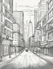 Obraz premium Drawing city illustration.