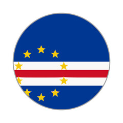 The flag of cabo verde. Flag icon. Standard color. Round flag. Computer illustration. Digital illustration. Vector illustration.