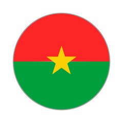 The flag of Burkina faso. Flag icon. Standard color. Round flag. Computer illustration. Digital illustration. Vector illustration.