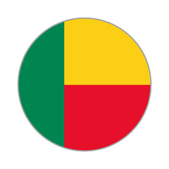 Fototapeta premium The flag of Benin. Flag icon. Standard color. Round flag. Computer illustration. Digital illustration. Vector illustration.