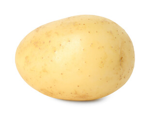 One young fresh potato isolated on white