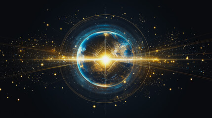 Obraz premium Abstract colorful business connection of lines from nodes It is connected to endless nodes and represents the innovation of communication cyber security in the network with black background