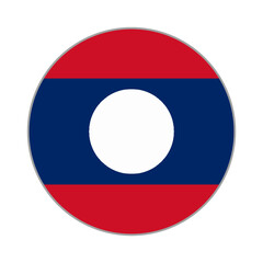 The flag of Laos. Flag icon. Standard color. Round flag. Computer illustration. Digital illustration. Vector illustration.