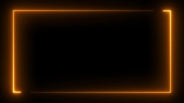 Neon rectangle shape line animation. orange and pink neon rectangle frame. Neon rectangle border.
Abstract glowing neon orange rectangle loading on black background, animated rectangle neon frame. 
