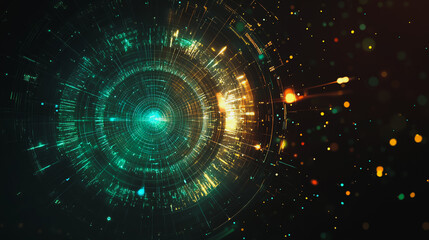 Obraz premium Abstract colorful business connection of lines from nodes It is connected to endless nodes and represents the innovation of communication cyber security in the network with black background