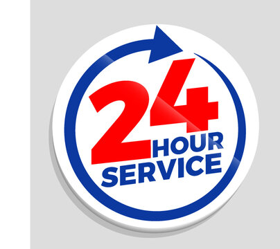 24 hour service sticker design