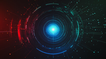 Fototapeta premium Abstract colorful business connection of lines from nodes It is connected to endless nodes and represents the innovation of communication cyber security in the network with black background