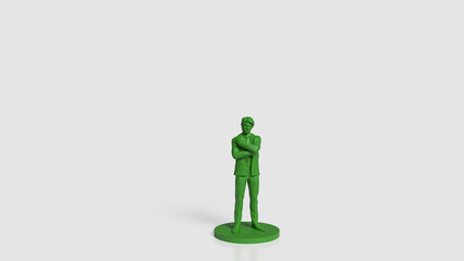 The green Business man figure on white background  3d rendering..