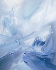 Obraz premium Abstract blue and white geometric shapes, creating a sense of depth and dimension.