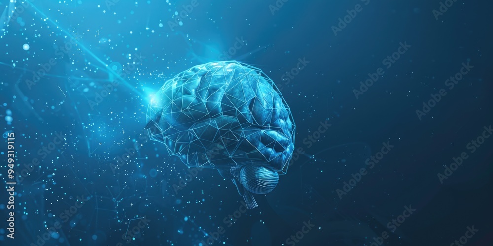 Poster image of the human brain's structure, highlighting its various regions and features