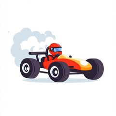 Race Car Illustration: Fast Racing Car with Smoke