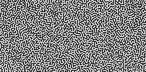  Abstract diffusion pattern with chaotic shapes. Vector illustration. Natural seamless line pattern. Linear design with biological shapes.  Monochrome Turing reaction background. 