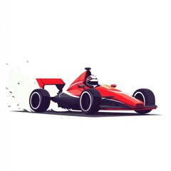 Obraz premium Red Race Car Illustration